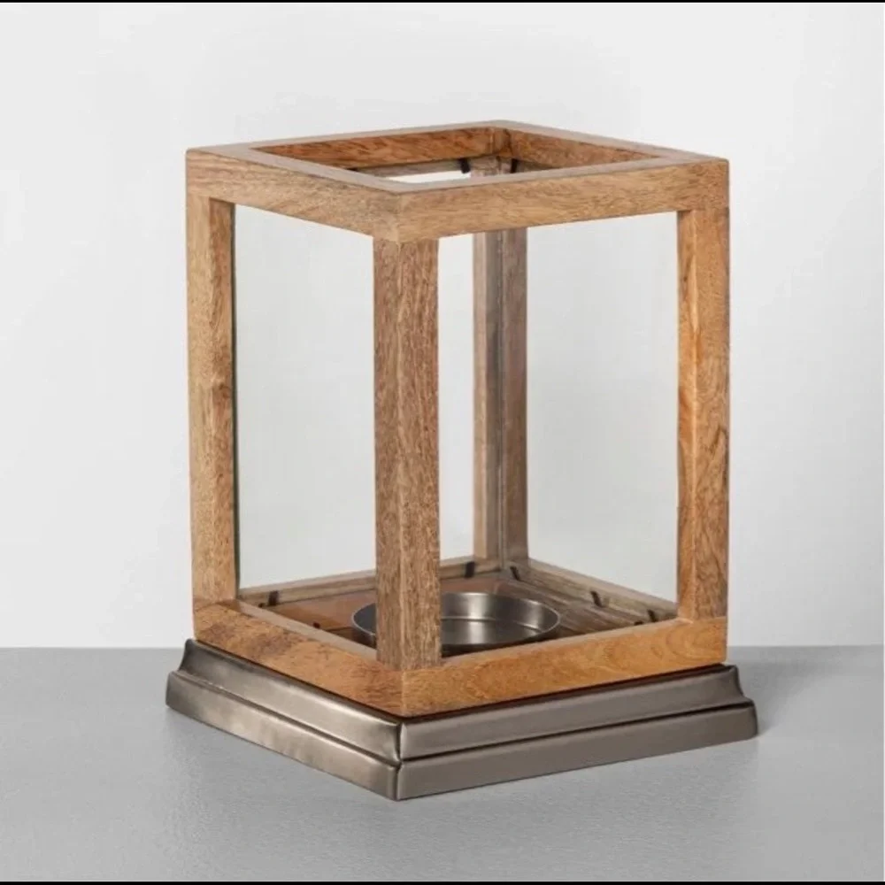 Hearth & Hand Medium Wood/Glass Lantern